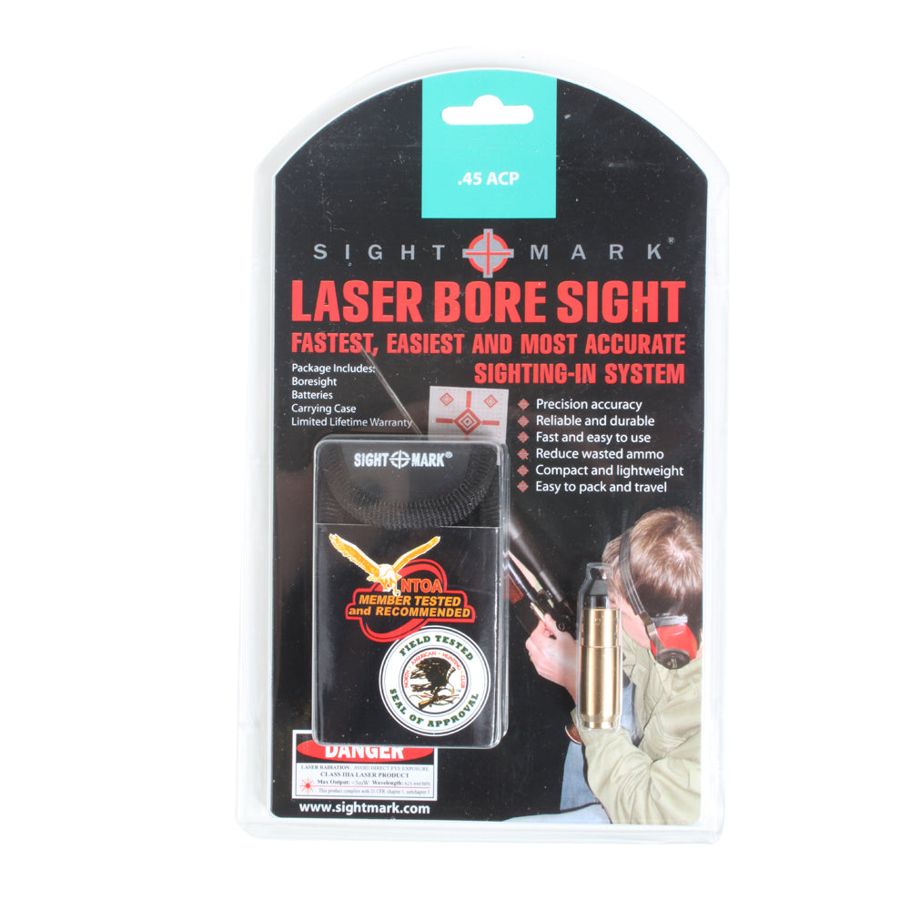 .45 ACP boresight with precision laser for fastest gun zeroing and sighting system accuracy
