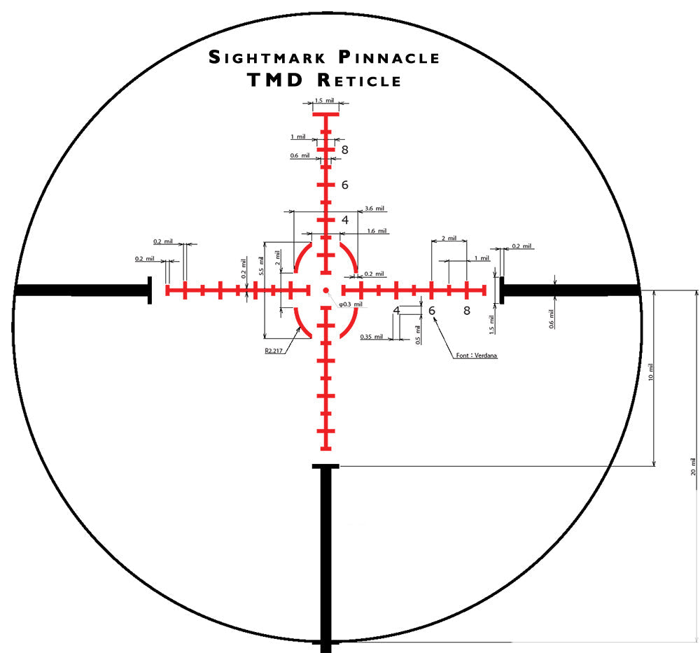 Pinnacle 1-6x24 TMD Rifle Scope