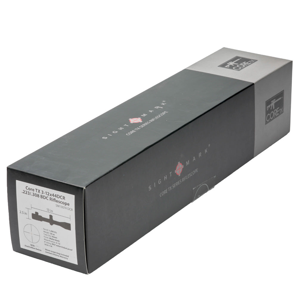 Mira telescópica Core TX 3-12x44DCR de doble calibre .223/.308 BDC