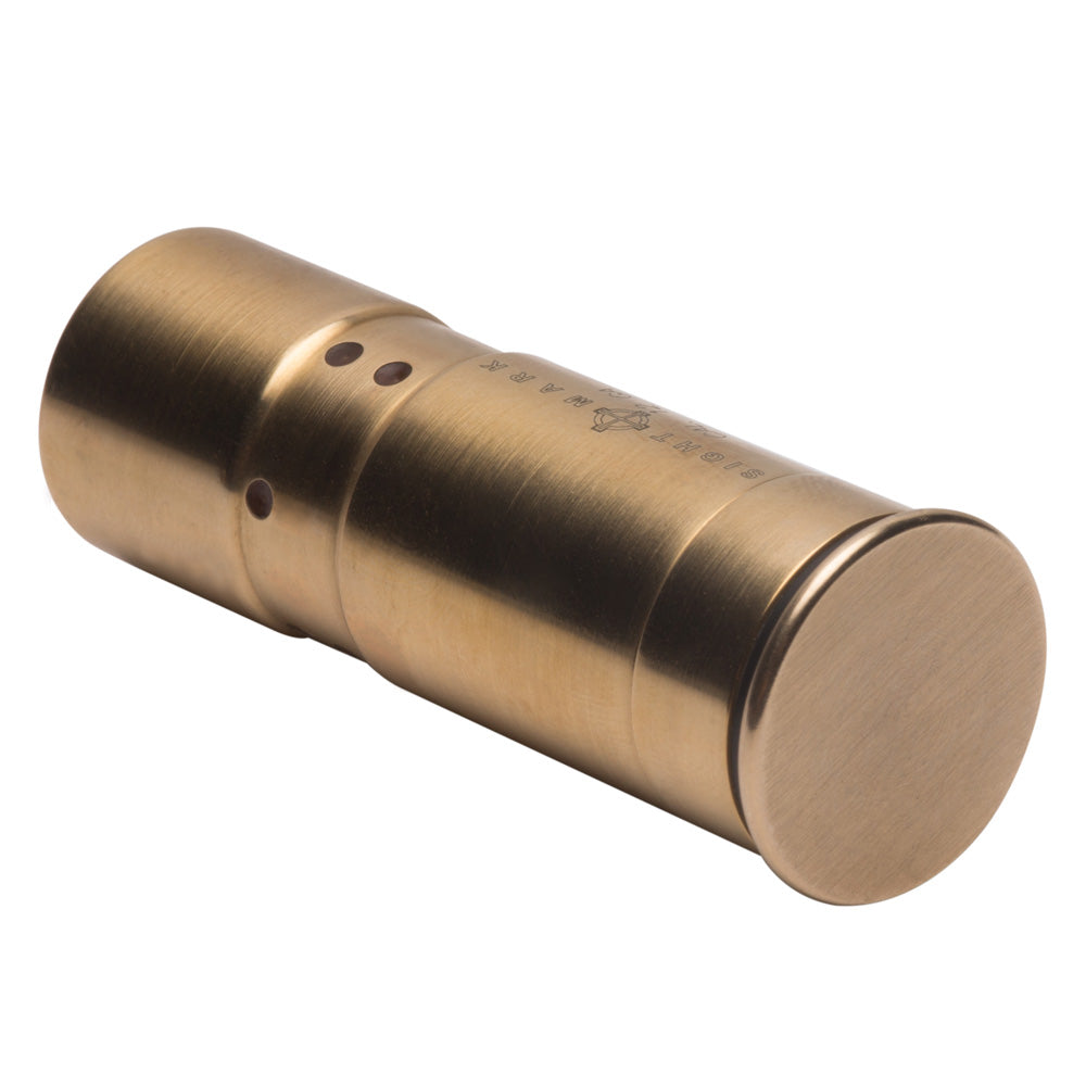 Pair of Accudot 12 gauge boresights showing consistent brass finish and precision manufacturing