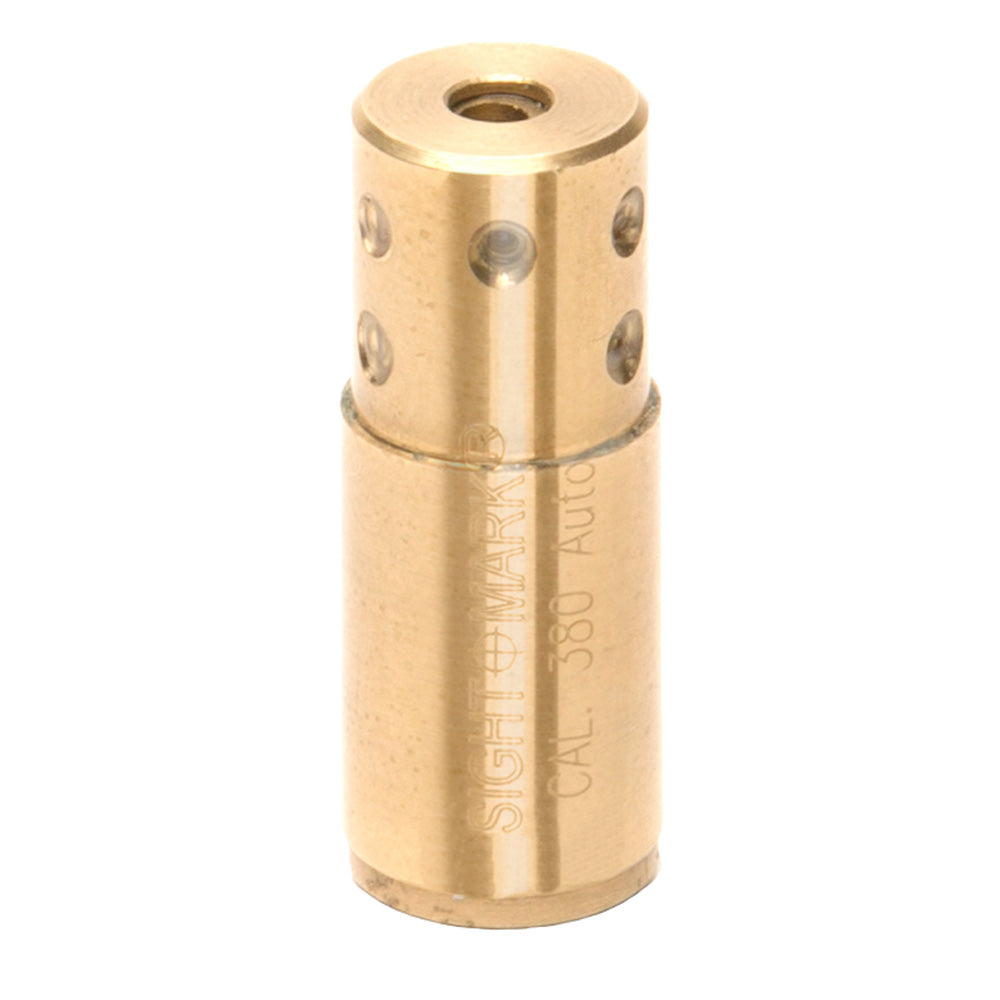 Sightmark .380 ACP pistol boresight with in-chamber design and brass construction for handgun zeroing