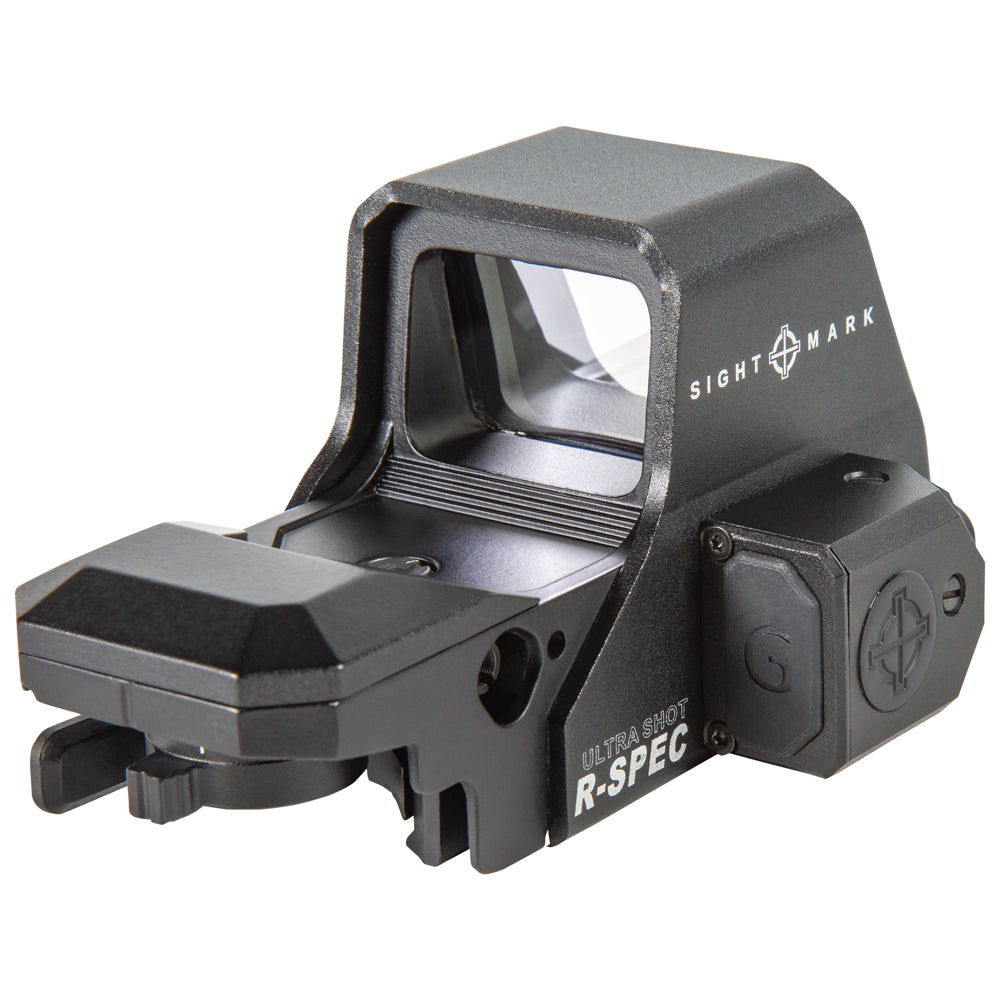 Profile view of Ultra Shot reflex sight and laser combination for tactical applications