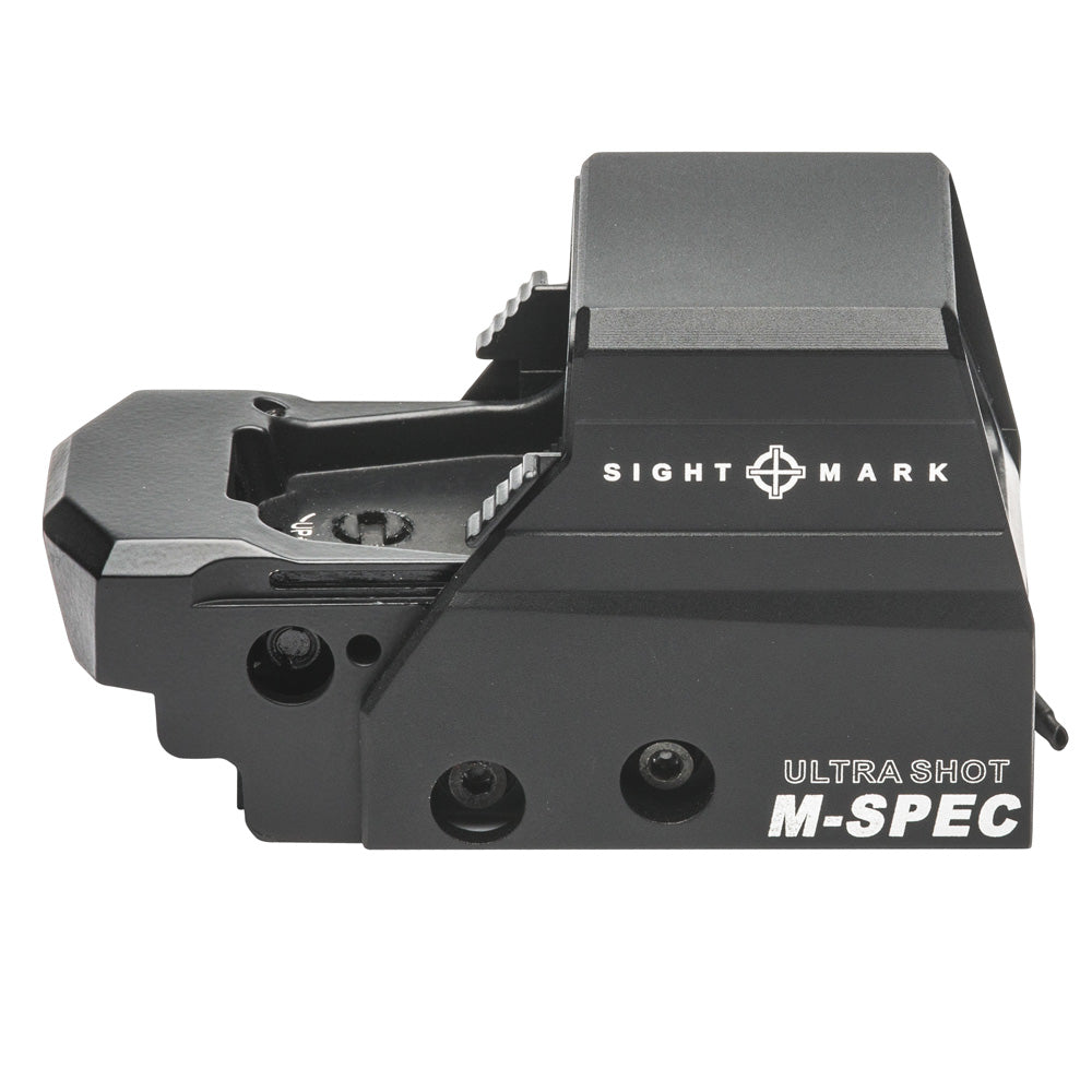 Rear view of Ultra Shot M-Spec FMS showing windage and elevation adjustment controls