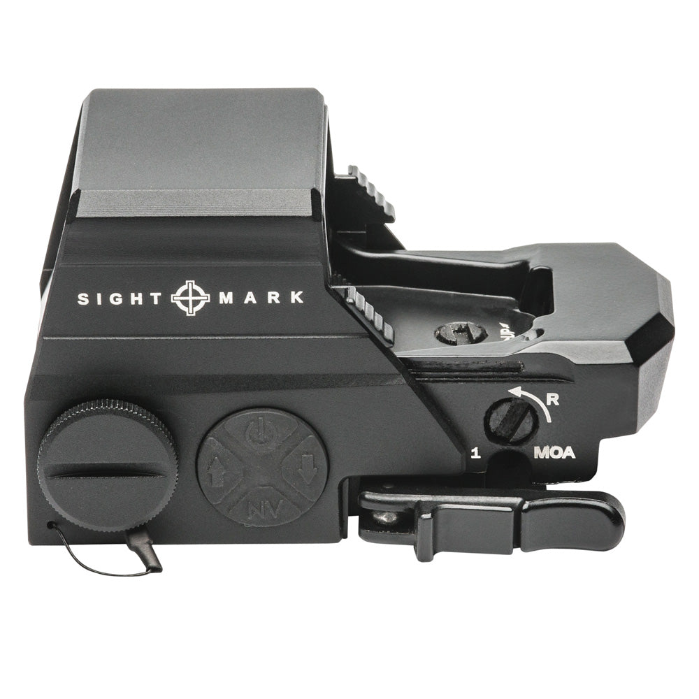 Rear view of Ultra Shot M-Spec Pro showing brightness adjustment and motion sensing controls