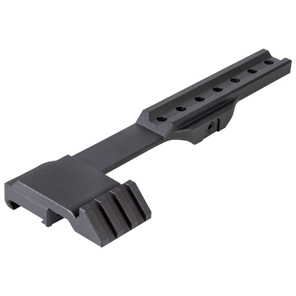 Extended view of Wraith Mini long mount displaying 8 inch length and aluminum construction