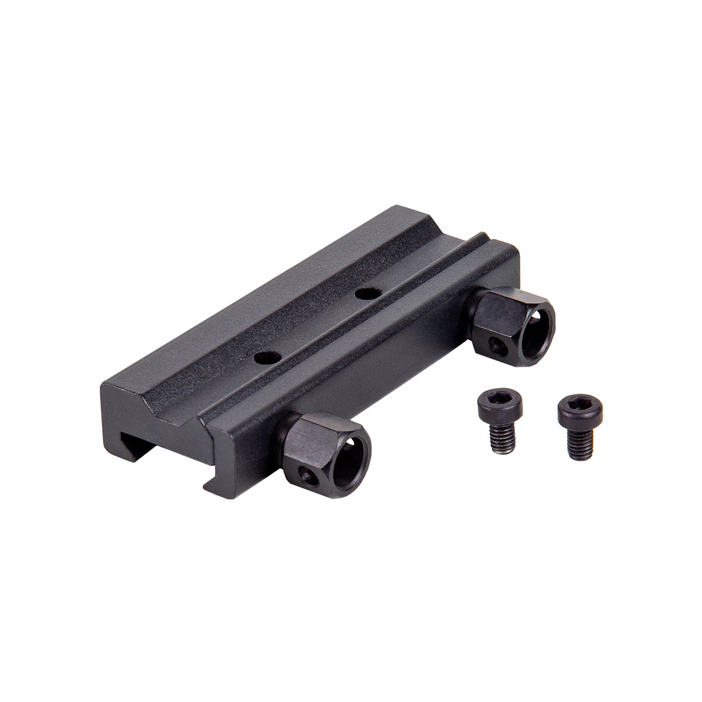 Side view of Wraith replacement picatinny mount in matte black finish for MSR platform compatibility