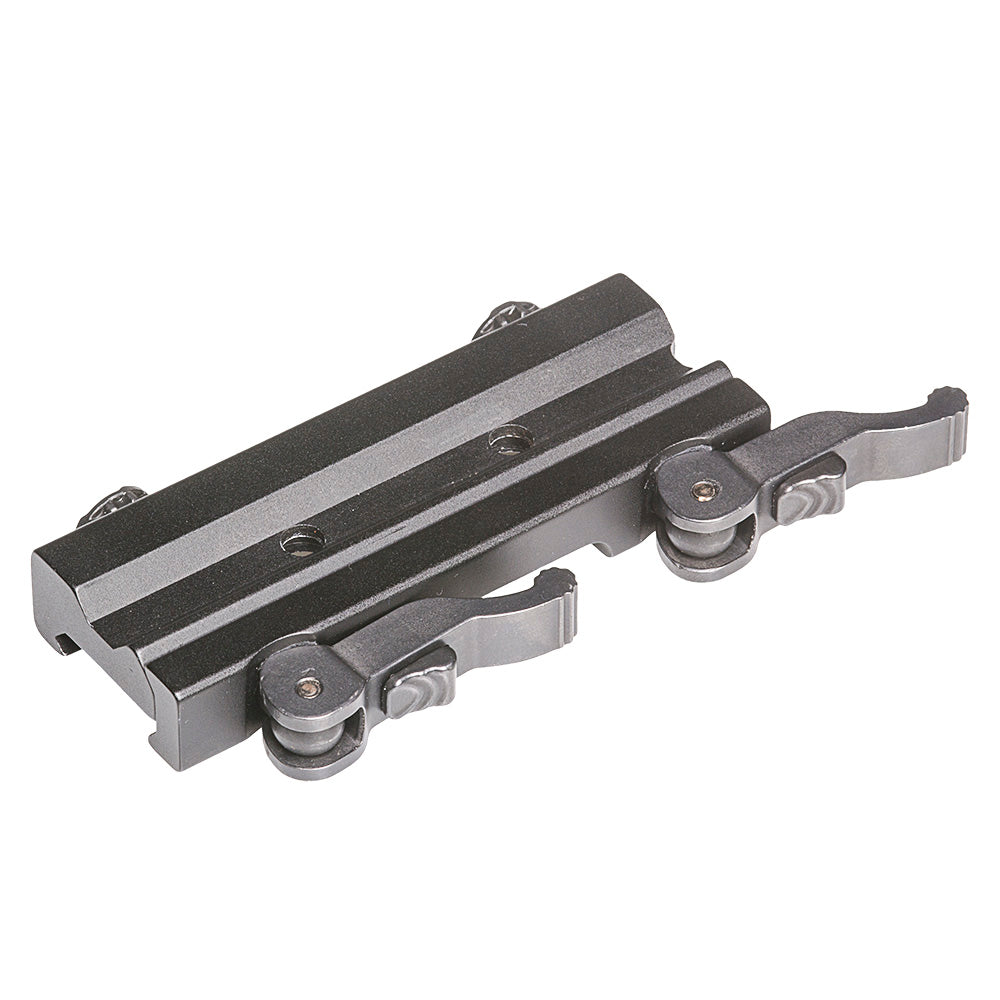 Side profile view of Wraith HD quick detach mount showing locking mechanism and lever system
