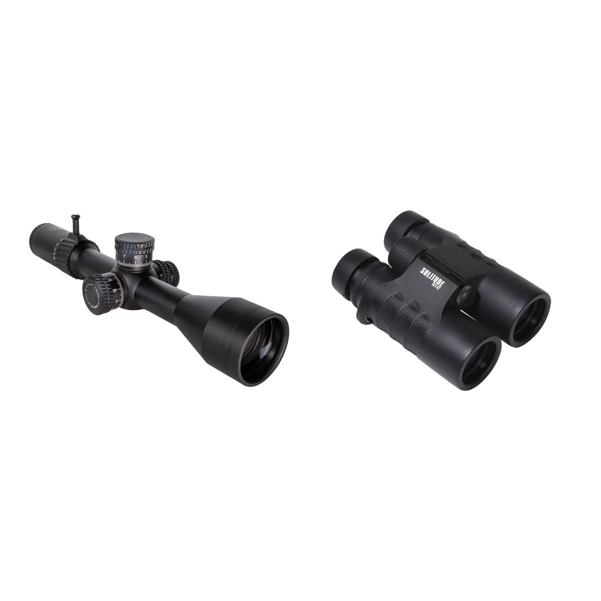 Presidio 3-18x50 FFP + Solitude 10x42 Binoculars