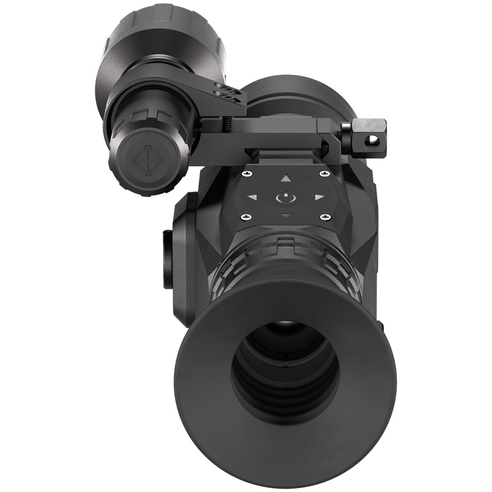 Rear eyepiece view of Wraith 4K digital scope with USB port and control buttons
