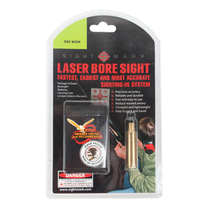.300 Win Short Mag boresight complete package with carrying case, batteries, and instruction manual