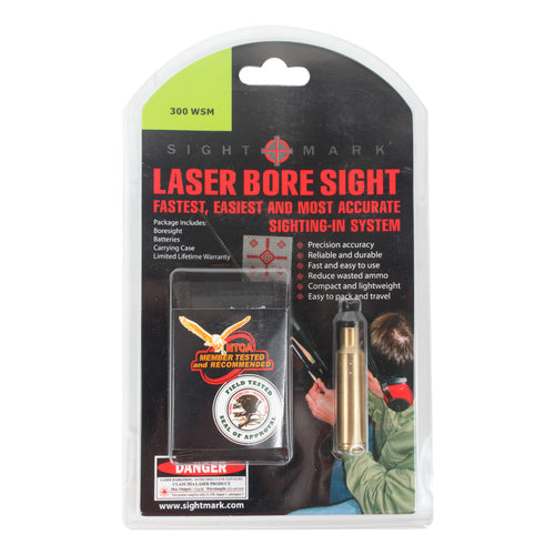 .300 Win Short Mag boresight complete package with carrying case, batteries, and instruction manual