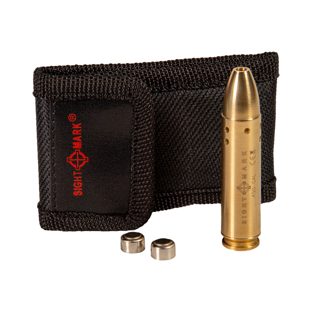 .450 Bushmaster boresight with protective carrying case and AG3/AG5 batteries included