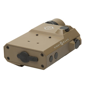 Side view of LoPro Combo laser sight showing windage and elevation adjustment controls