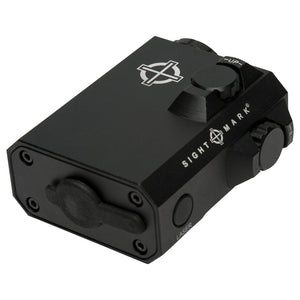 Side profile view of LoPro Green Laser showing compact design and adjustment controls