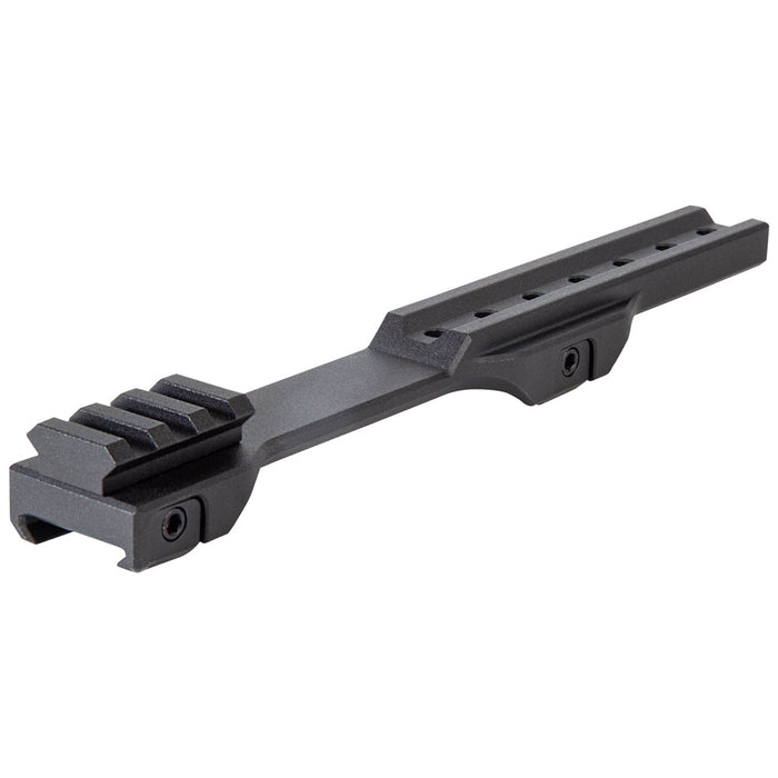 Bottom view of Wraith Mini long mount showing picatinny rail clamp and secure mounting system
